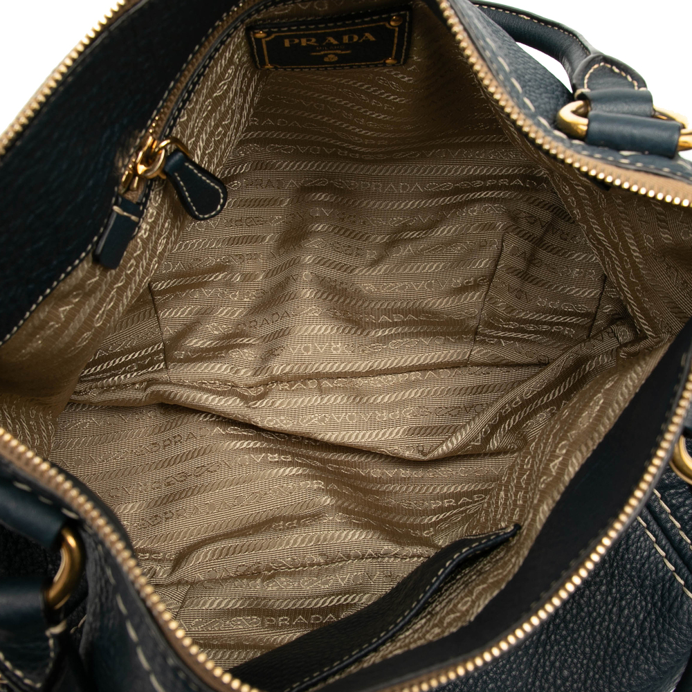 Pre-Loved Prada Vitello Daino Zip Top Satchel - Picture 4 of 8